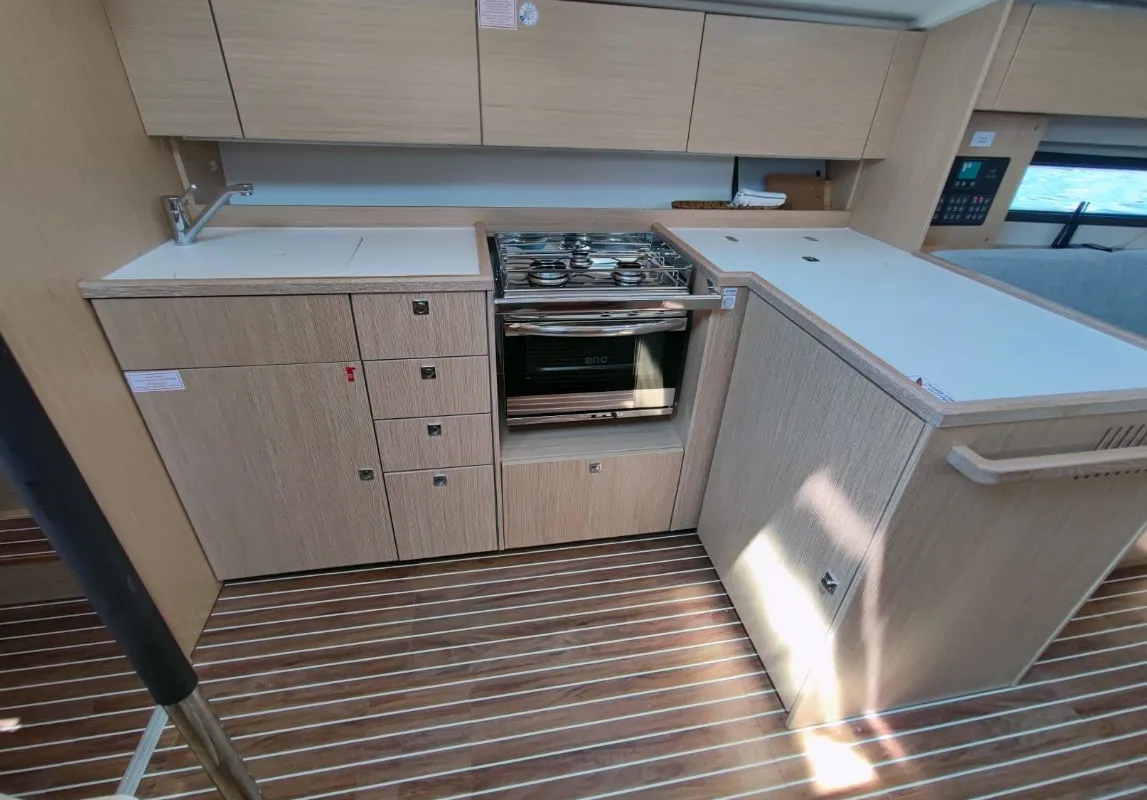Galley of Gala, a Bavaria C42 sailboat at Punat, Croatia
