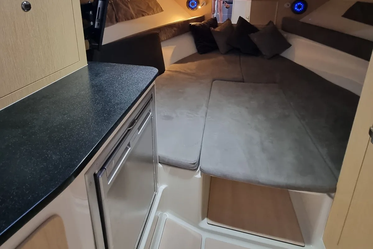 Cabin on Lady Blue, a Atlantic Marine Sun Cruiser 730 motorboat at Grad Opatija, Croatia