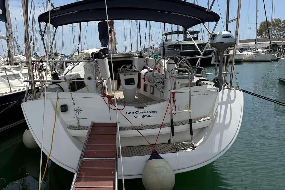 Sea Obsession, a Jeanneau Sun Odyssey 42i sailboat at Municipal Unit of Ellomenos, Greece