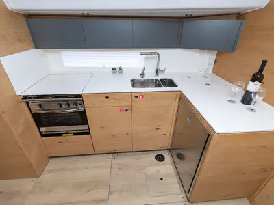 Galley of Ollie, a Elan Impression 45 sailboat at Primošten, Croatia