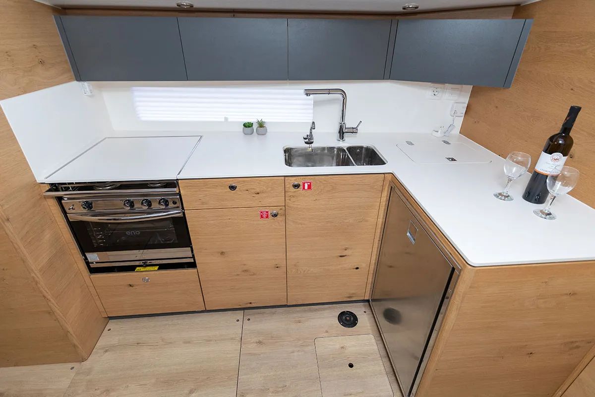Galley of Ollie, a Elan Impression 45 sailboat at Primošten, Croatia