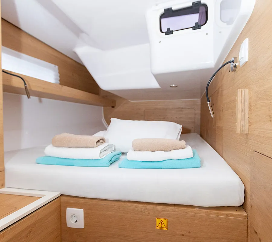 Cabin on Ollie, a Elan Impression 45 sailboat at Primošten, Croatia