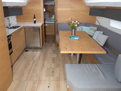 Salon of Ollie, a Elan Impression 45 sailboat at Primošten, Croatia