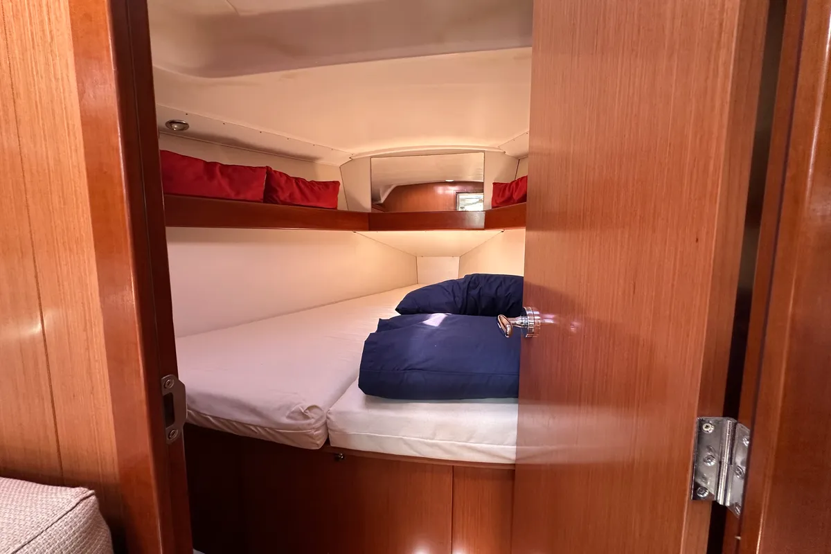 Cabin on BLU, a Beneteau Oceanis 34 sailboat at Punta Ala, Italy