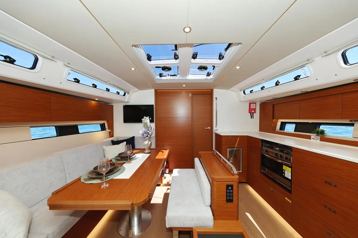Galley of Sailaway, a Hanse 460 sailboat at Grad Šibenik, Croatia