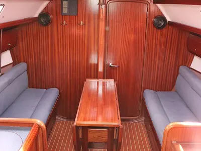 Salon of La Luna, a Bavaria 30 Cruiser sailboat at Vrsar, Croatia