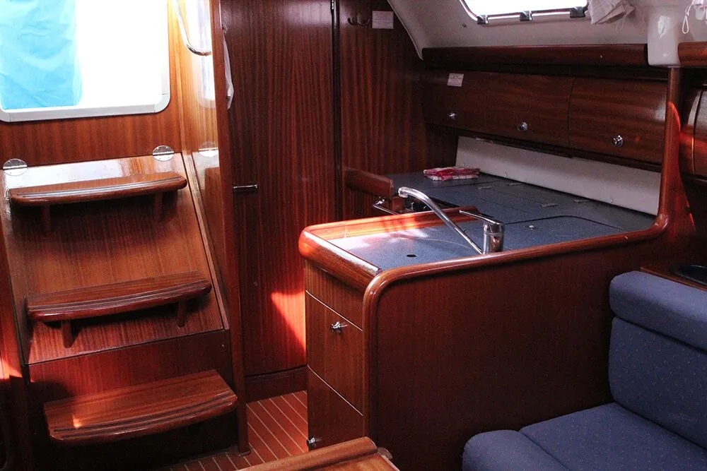 Galley of La Luna, a Bavaria 30 Cruiser sailboat at Vrsar, Croatia