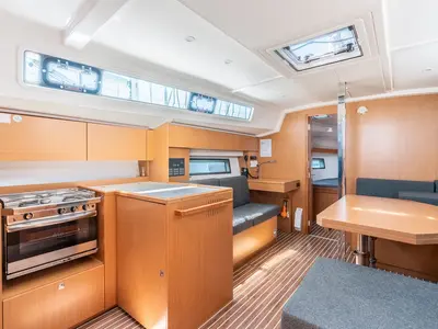 Galley of Avra, a Bavaria C42 sailboat at Municipal Unit of Rhodes, Greece