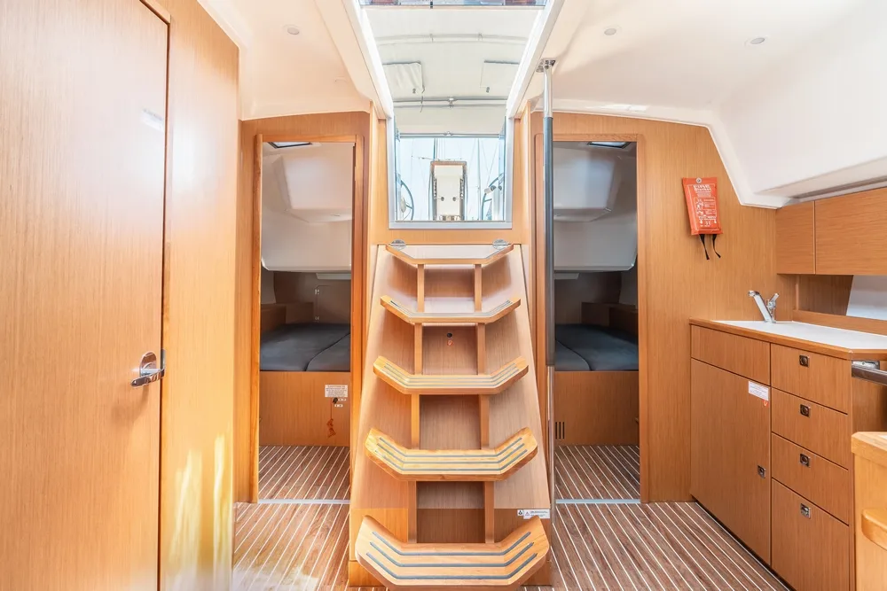 Salon of Avra, a Bavaria C42 sailboat at Municipal Unit of Rhodes, Greece