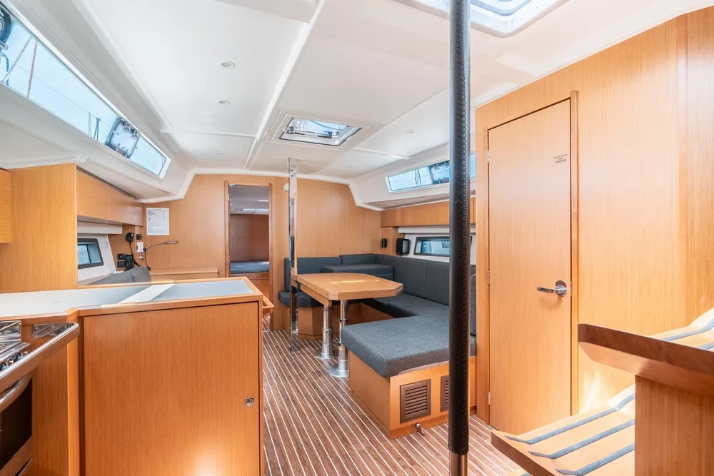 Salon of Avra, a Bavaria C42 sailboat at Municipal Unit of Rhodes, Greece