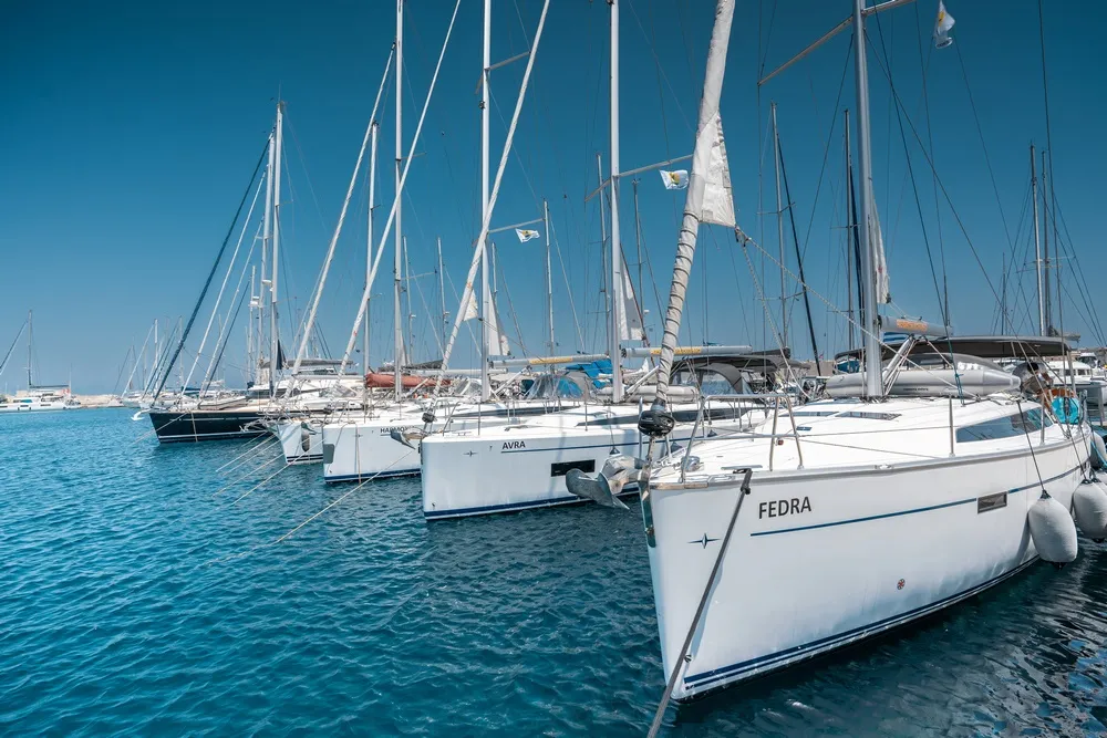 Avra, a Bavaria C42 sailboat at Municipal Unit of Rhodes, Greece