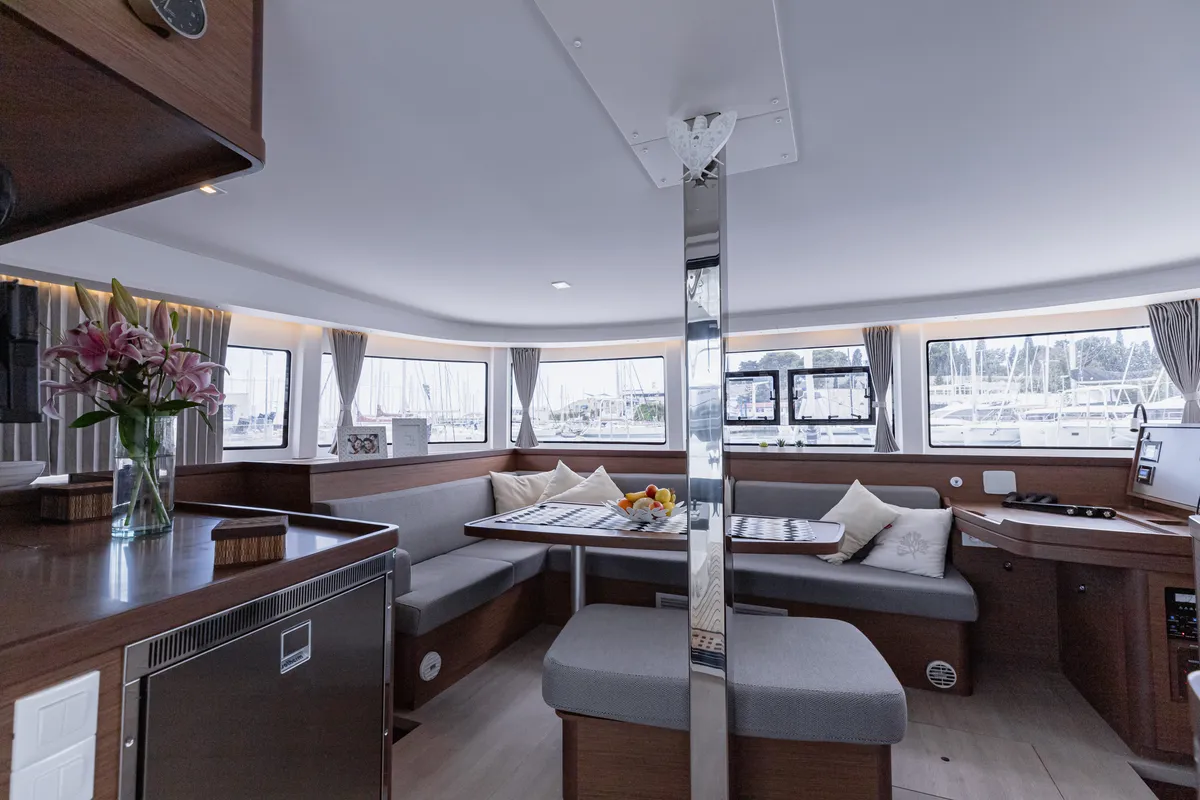 Salon of HAPPY KEY, a Lagoon 42 catamaran at Općina Rogoznica, Croatia