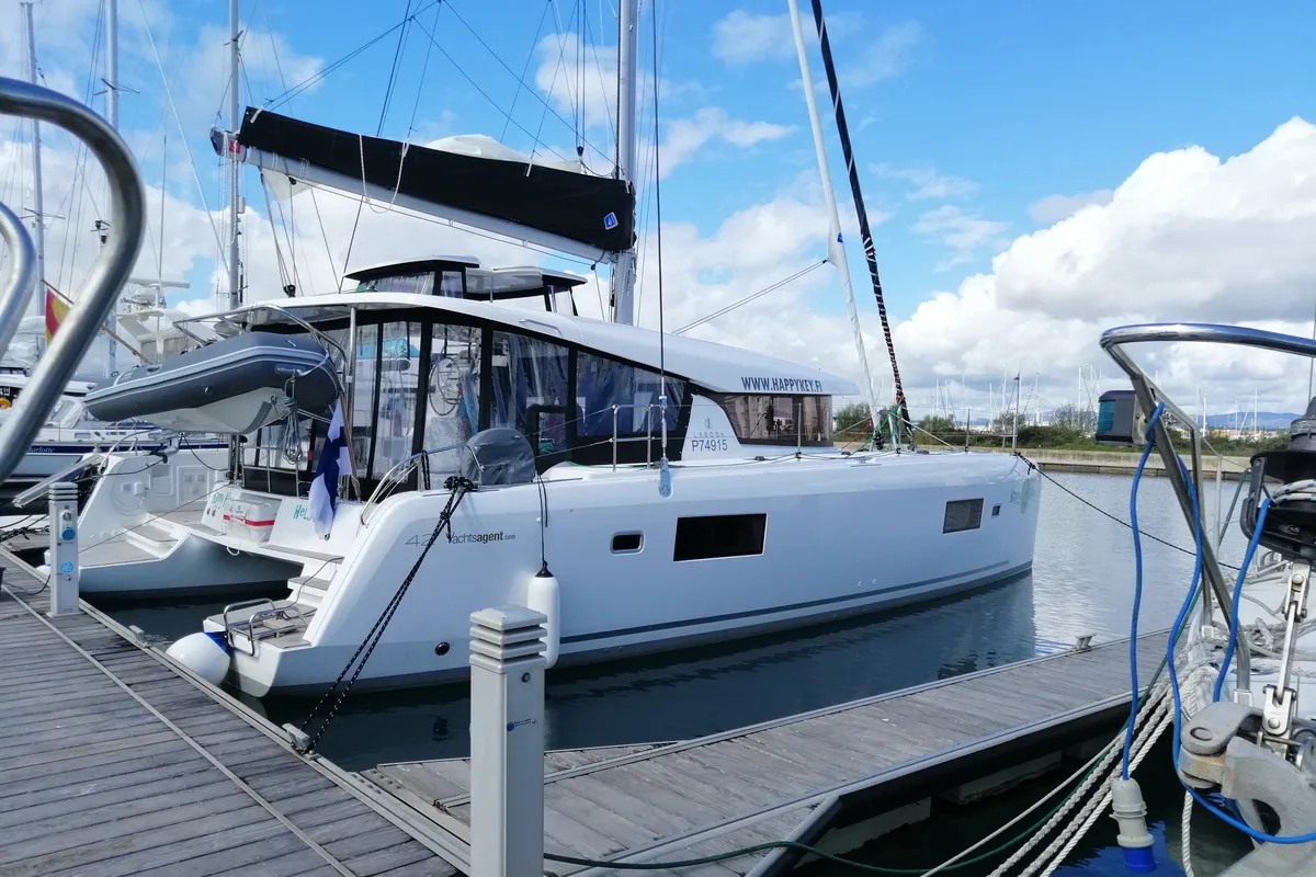 Exterior view of HAPPY KEY, a Lagoon 42 catamaran at Općina Rogoznica, Croatia