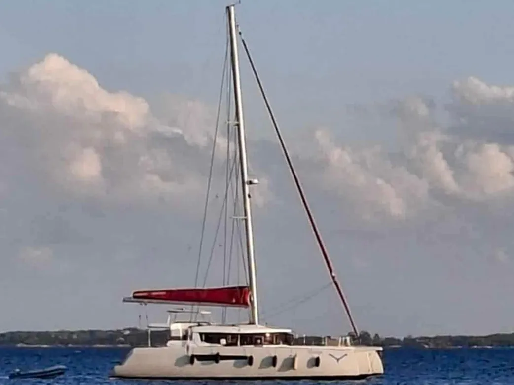 Exterior view of Matana, a NEEL 47 sailboat at Olbia, Italy