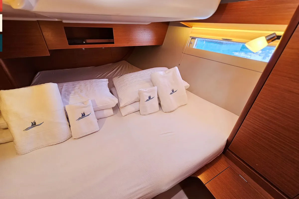 Cabin on Klara, a Dufour 390 GL sailboat at Grad Kaštela, Croatia