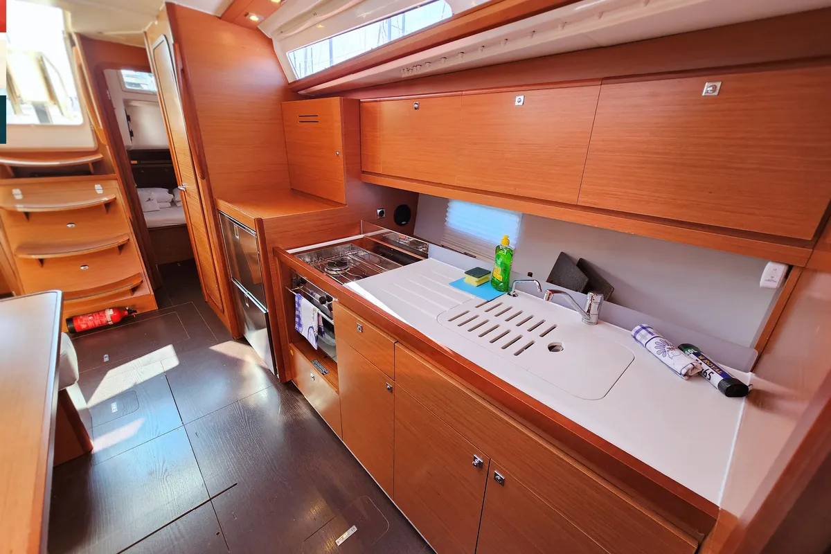 Galley of Klara, a Dufour 390 GL sailboat at Grad Kaštela, Croatia