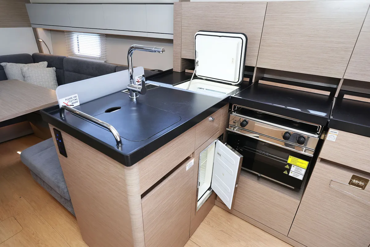 Galley of Teri, a Hanse 418 sailboat at Seget Donji, Croatia