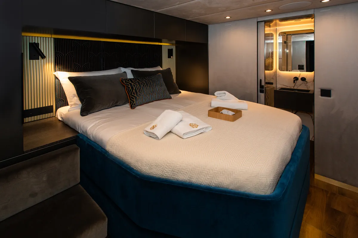 Cabin on Mr.Si, a Sunreef 60 catamaran at Rogoznica, Croatia