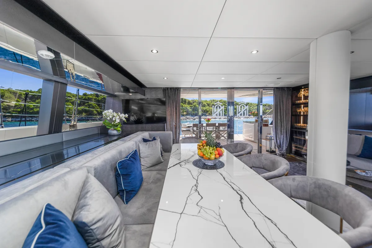 Salon of Mr.Si, a Sunreef 60 catamaran at Rogoznica, Croatia