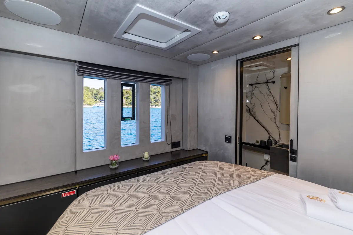Cabin on Mr.Si, a Sunreef 60 catamaran at Rogoznica, Croatia
