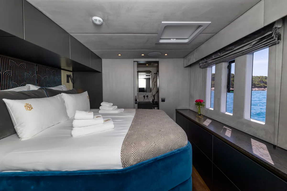 Cabin on Mr.Si, a Sunreef 60 catamaran at Rogoznica, Croatia