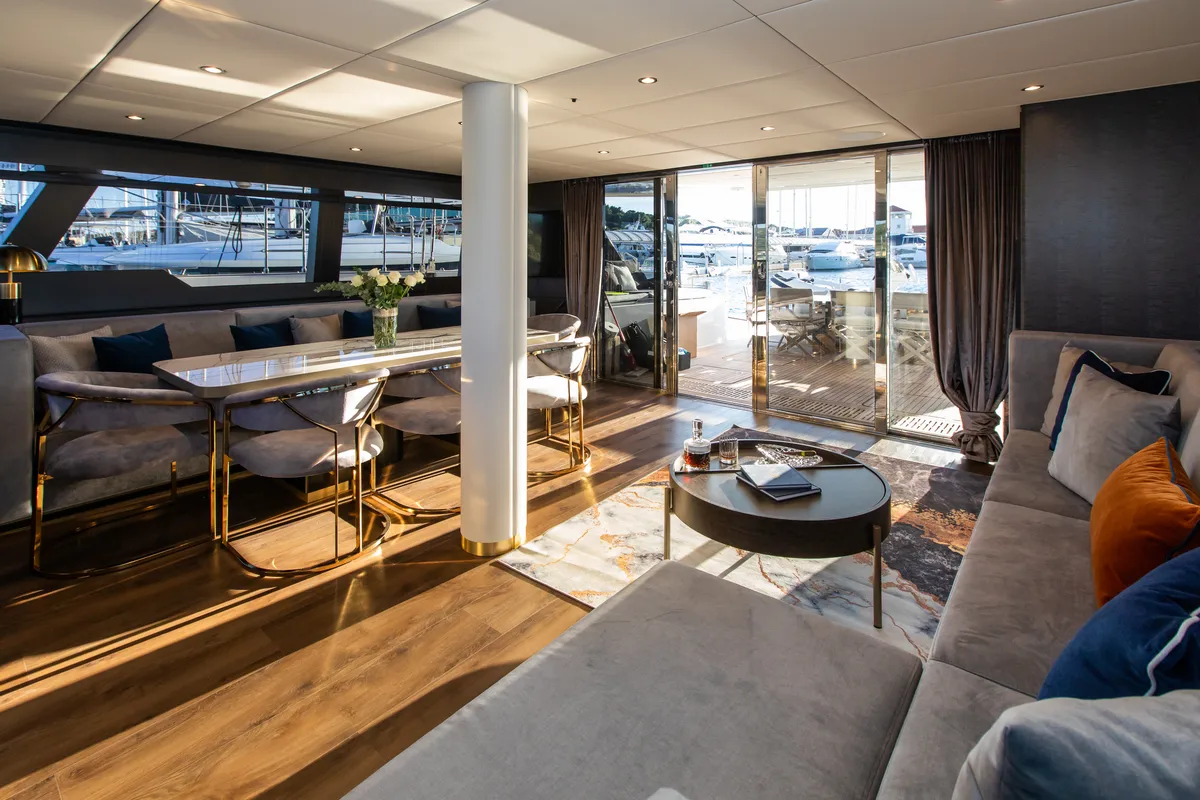 Salon of Mr.Si, a Sunreef 60 catamaran at Rogoznica, Croatia