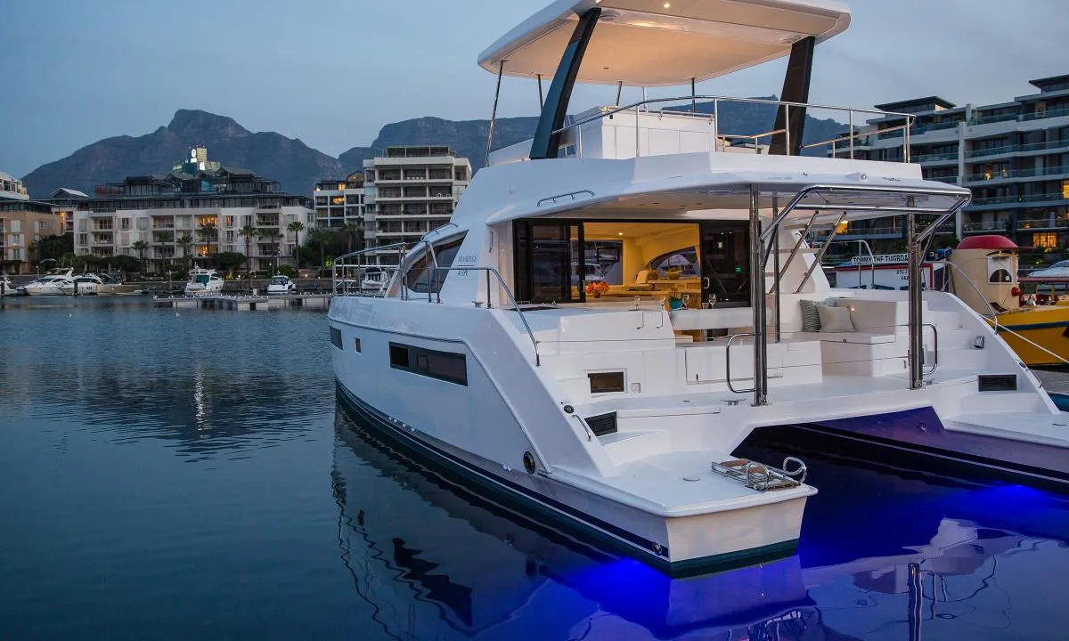 Exterior view of Moorings 433 PC Club, a Leopard 43 PC catamaran at Road Town, British Virgin Islands