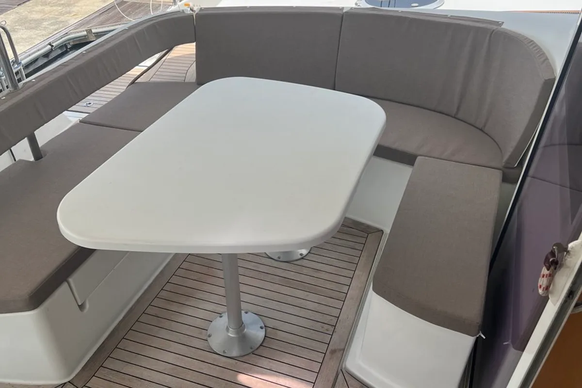 Deck of Lady Alla, a Fountaine Pajot Lipari 41 catamaran at Pa Khlok, Thailand