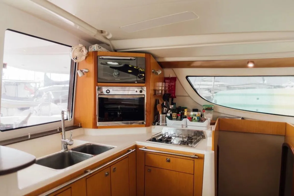 Galley of Lady Alla, a Fountaine Pajot Lipari 41 catamaran at Pa Khlok, Thailand