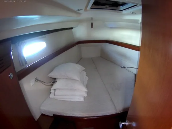 Cabin on Shedir, a Beneteau Oceanis 46 sailboat at Olbia, Italy
