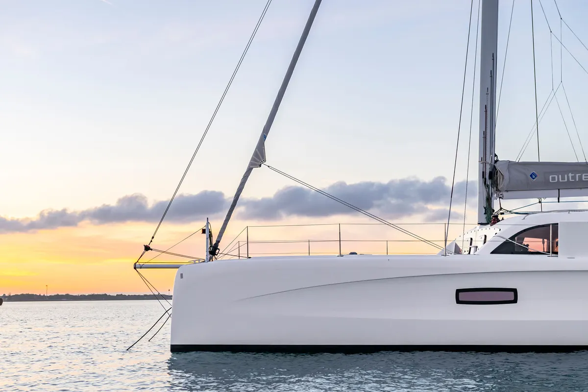 Falmari, a Outremer 45('01) catamaran at Central Abaco, Bahamas