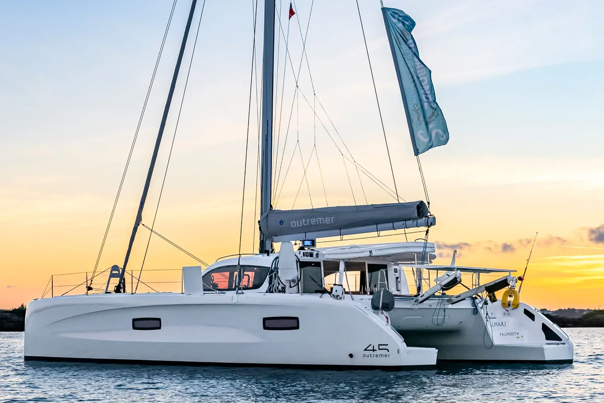 Falmari, a Outremer 45('01) catamaran at Central Abaco, Bahamas