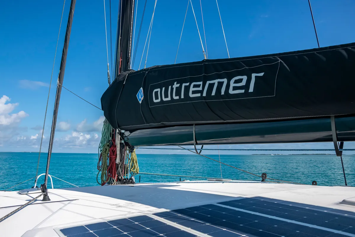 Falmari, a Outremer 45('01) catamaran at Central Abaco, Bahamas