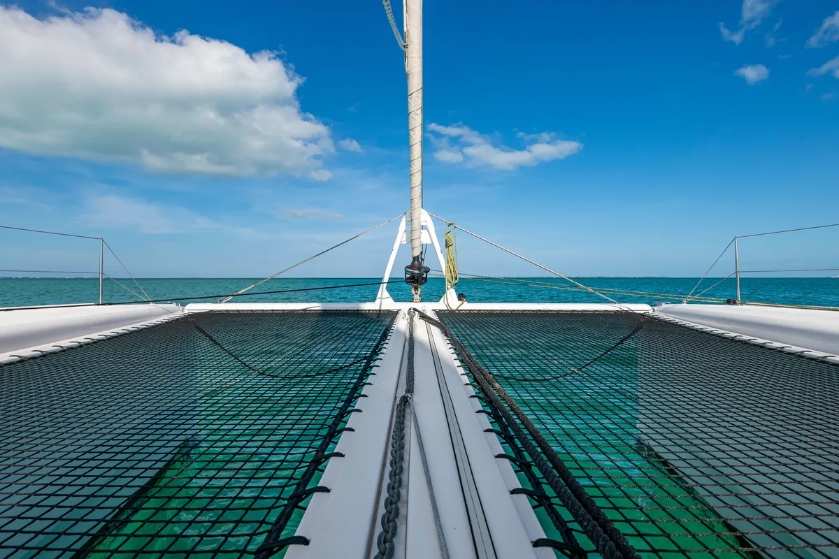 Falmari, a Outremer 45('01) catamaran at Central Abaco, Bahamas