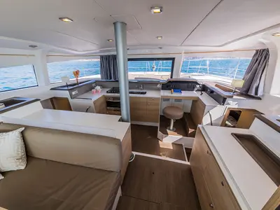 Galley of Kanalu, a Bali 4.1 catamaran at Kaštela, Croatia