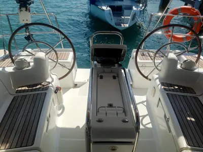 Cockpit of T-Punch, a Jeanneau Sun Odyssey 409 sailboat at Baan Salak Phet, Thailand