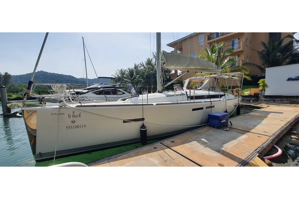 Exterior view of T-Punch, a Jeanneau Sun Odyssey 409 sailboat at Baan Salak Phet, Thailand