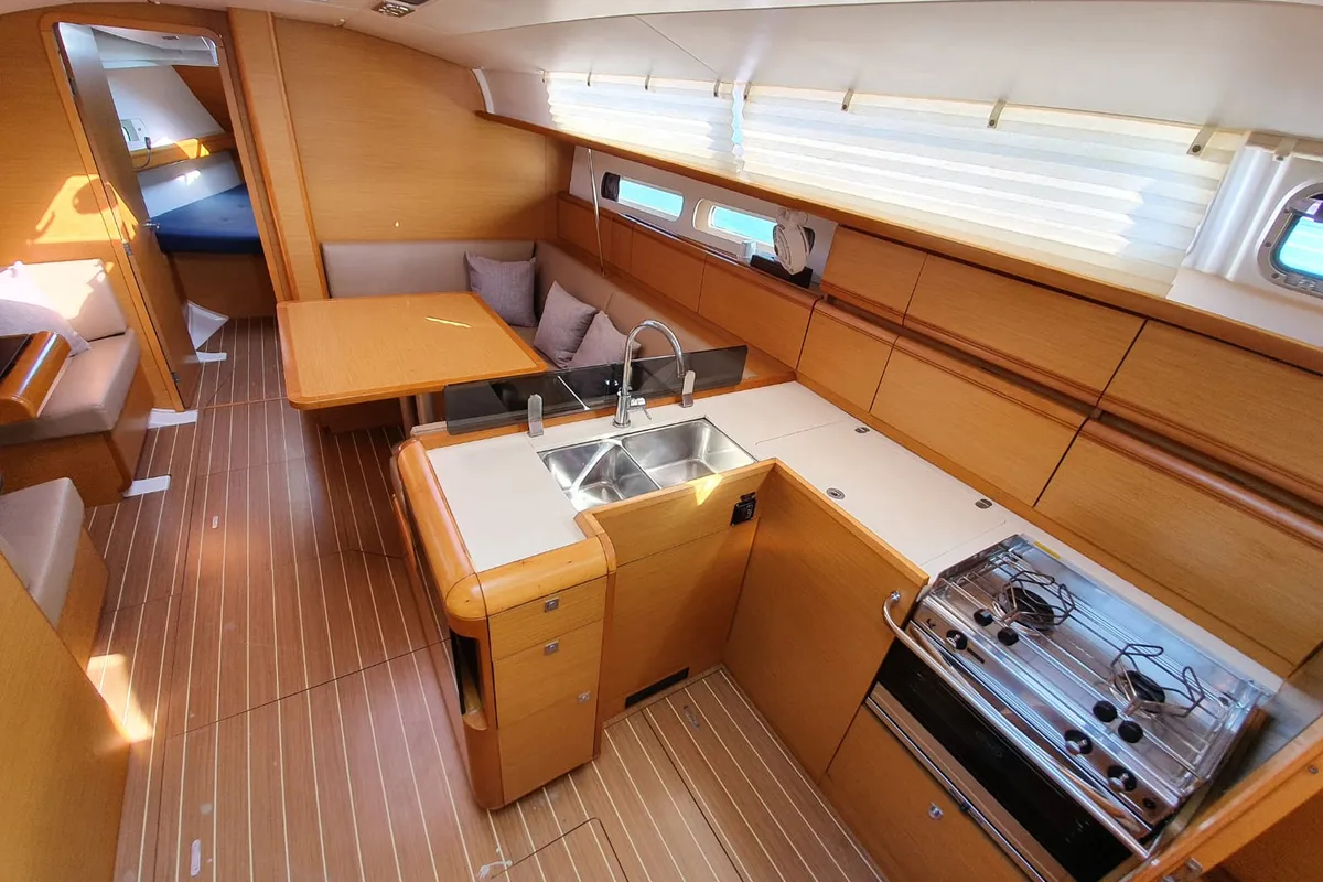 Galley of T-Punch, a Jeanneau Sun Odyssey 409 sailboat at Baan Salak Phet, Thailand
