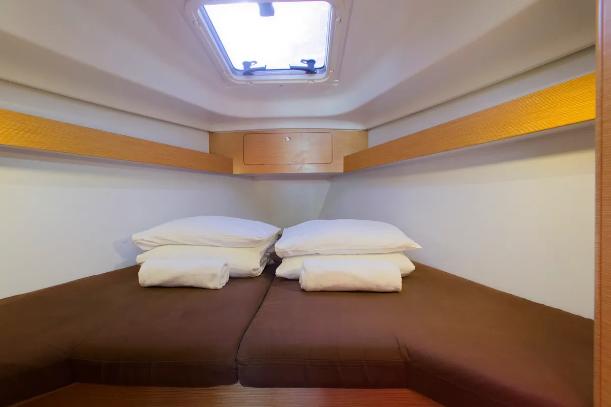Cabin on Tesa, a Elan Impression 35 sailboat at Kaštela, Croatia
