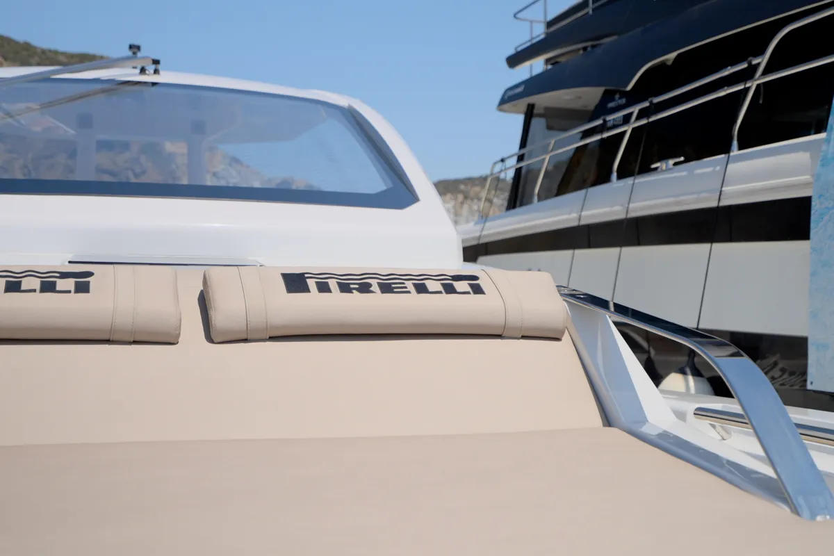 Cockpit of Mister Gio, a Pirelli 50 motorboat at Castellammare di Stabia, Italy