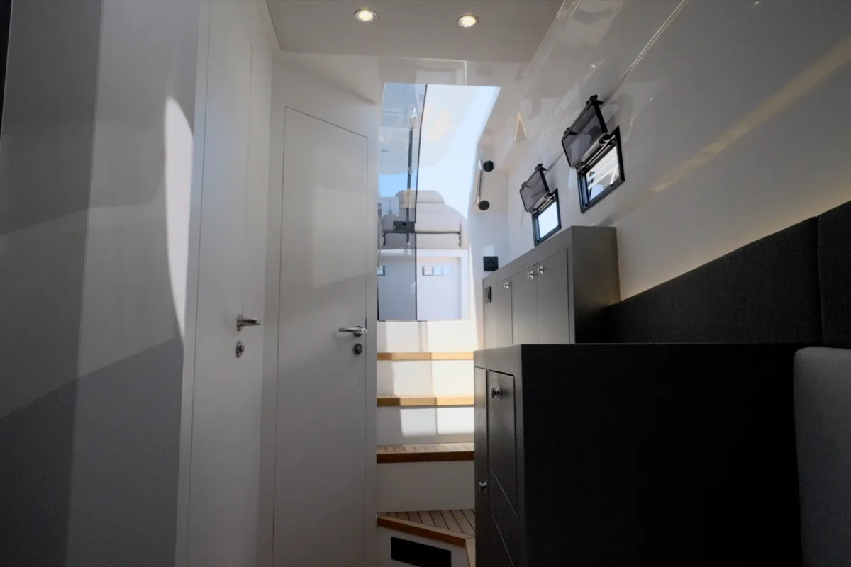 Galley of Mister Gio, a Pirelli 50 motorboat at Castellammare di Stabia, Italy
