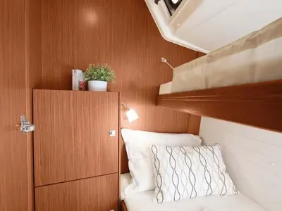 Cabin on okkio che ti vedo, a Bavaria Cruiser 51 sailboat at Procida, Italy