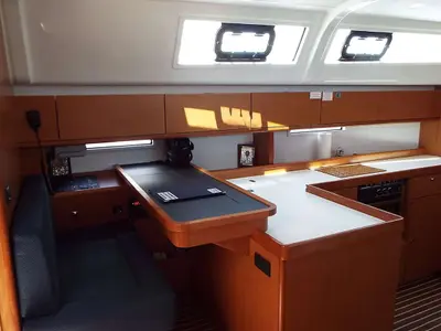 Galley of Windseeker S, a Bavaria 51 Cruiser sailboat at Salamina, Greece
