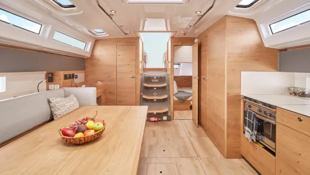 Salon of Skyline, a Elan Impression 43 sailboat at Slano, Croatia