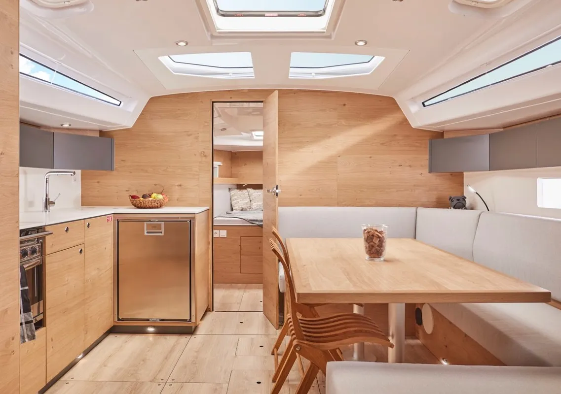 Salon of Skyline, a Elan Impression 43 sailboat at Slano, Croatia