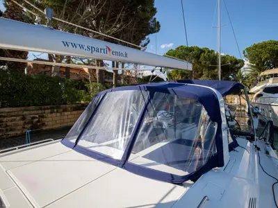 Deck of Filìa, a Beneteau Oceanis 46.1 sailboat at Capo d'Orlando, Italy