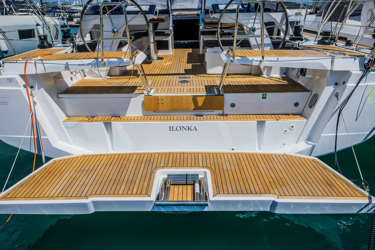 Exterior view of Ilonka - OW, a Hanse 460 sailboat at Seget Donji, Croatia