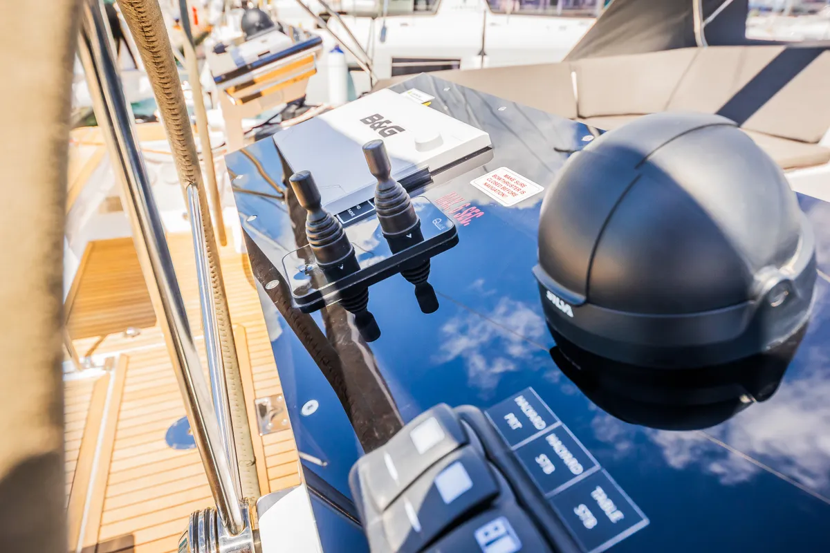 Cockpit of Ilonka - OW, a Hanse 460 sailboat at Seget Donji, Croatia