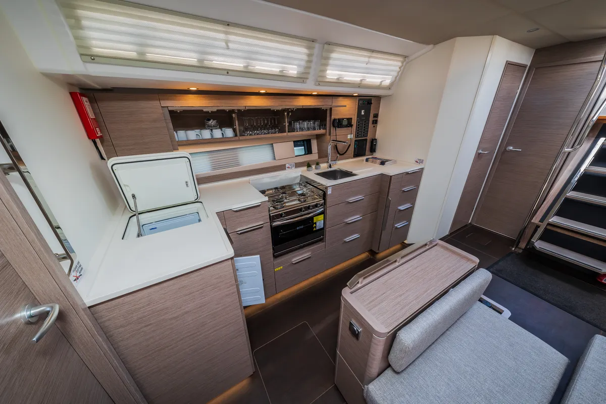Galley of Ilonka - OW, a Hanse 460 sailboat at Seget Donji, Croatia