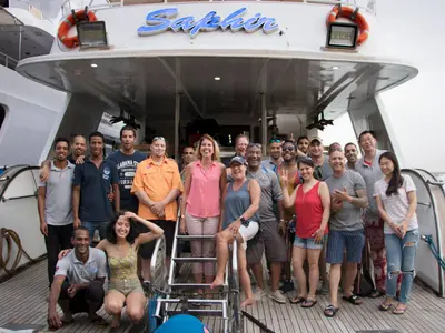 Deck of Heaven Saphir, a Gulet Luxury Motor Yacht motor yacht at Hurghada, Egypt